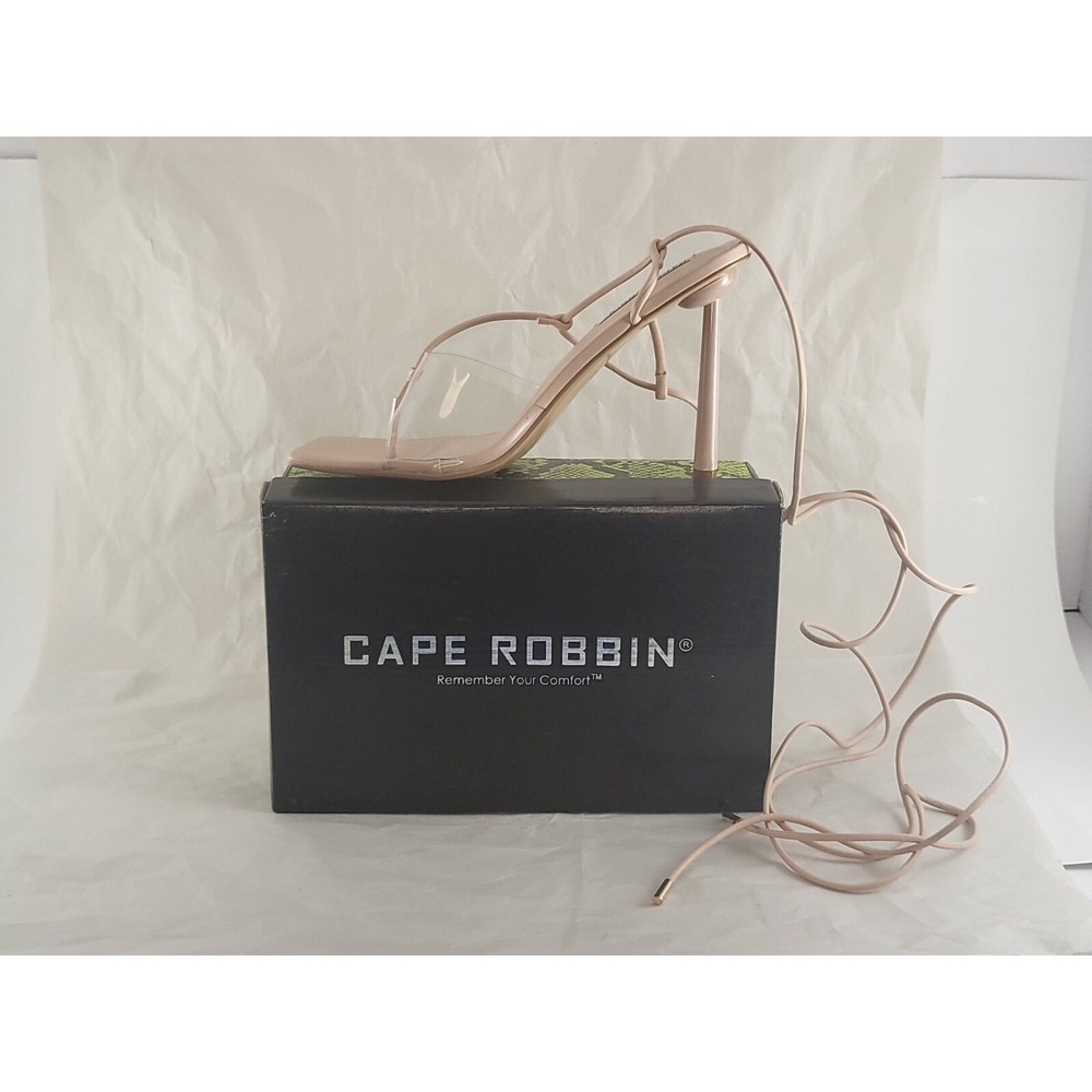 Cape Robbin Heels Women Sz 10M Nude Ada Clear Strappy Designer Party‎ Going Out